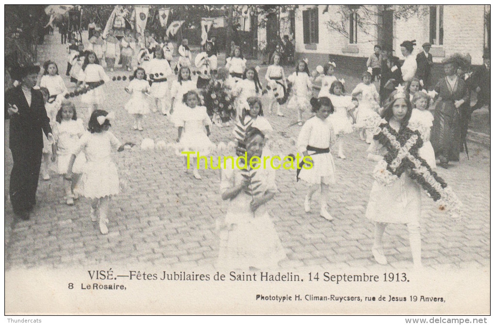 CPA VISE FETES JUBILAIRES DE SAINT HADELIN 14 SEPTEMBRE 1913 CLIMAN RUYSSERS ANVERS - Visé