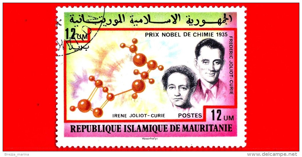 MAURITANIA - USATO - 1977 - Premio Nobel Per La Chimica - Frédéric And Irène Curie Jolit - Chemistry - 12 - Mauritania (1960-...)