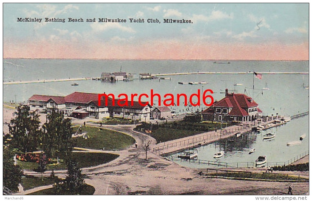 états Unis Mckinley Bathing Beach And Milwaukee Yacht Club Milwaukee éditeur Kropp - Milwaukee