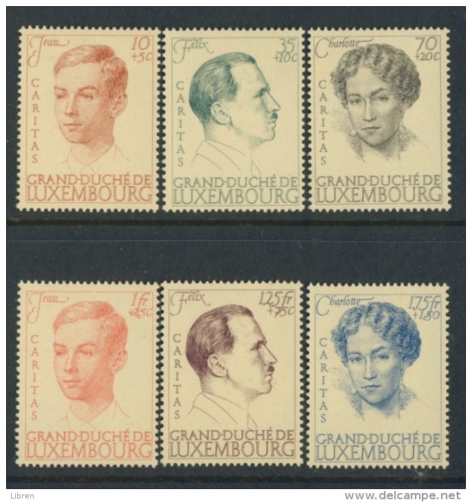 BL5-140 LUXEMBURG 1939 YV 324-329 20th ANNI CHARLOTTE. HINGED, CHARNIER, FALZ. - Ongebruikt