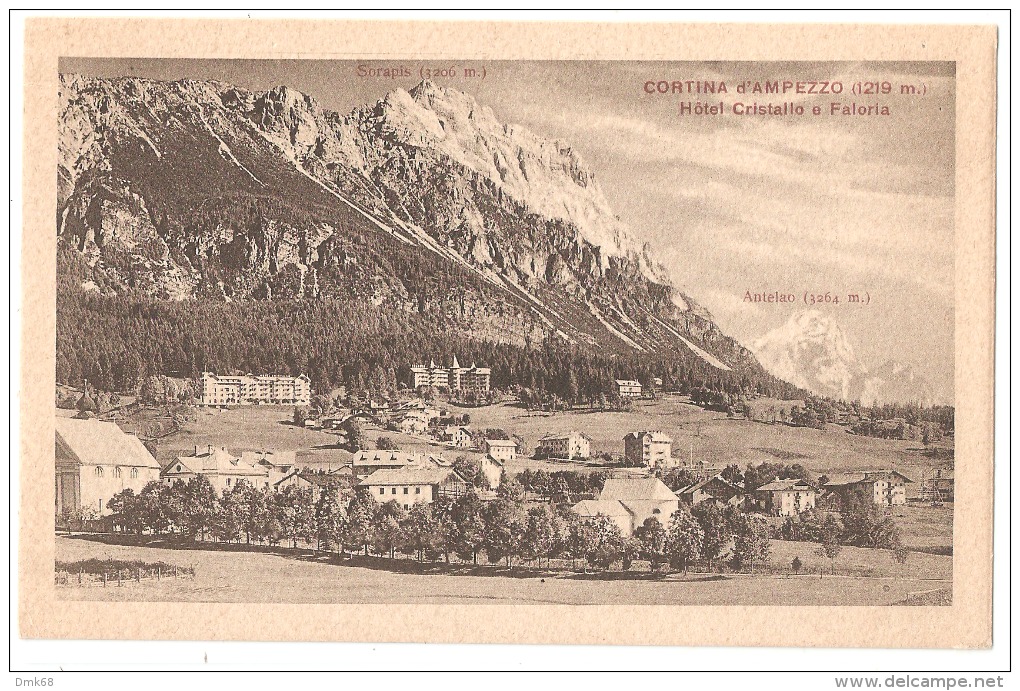 CORTINA ( BELLUNO ) HOTEL CRISTALLO E FALORIA - EDIT. A . LUTTERI - 1922 - Autres & Non Classés