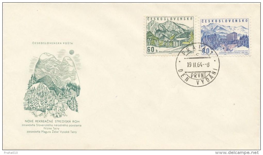 Czechoslovakia / First Day Cover (1964/05), Praha 1 (c) - Theme: Low Tatras, High Tatras - Settore Alberghiero & Ristorazione