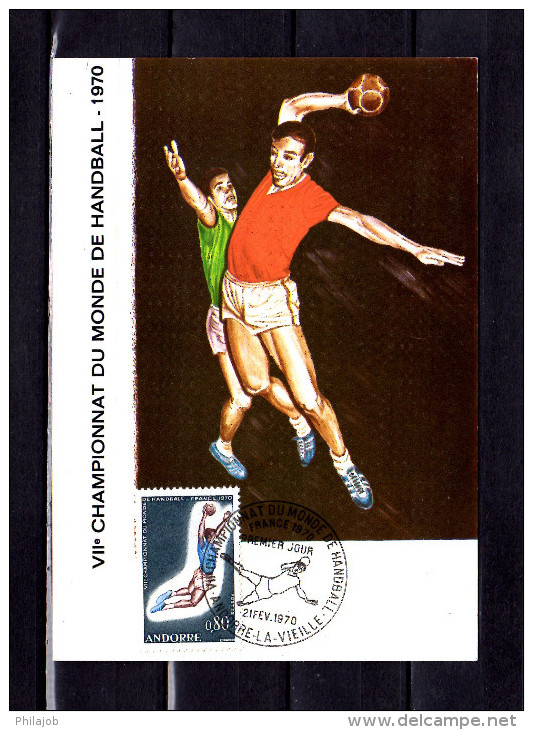 1970 : Carte Maximum " 7ème CHAMPIONNAT DU MONDE DE HANDBALL " N° YT 201 . Parfait état. CM - Handbal