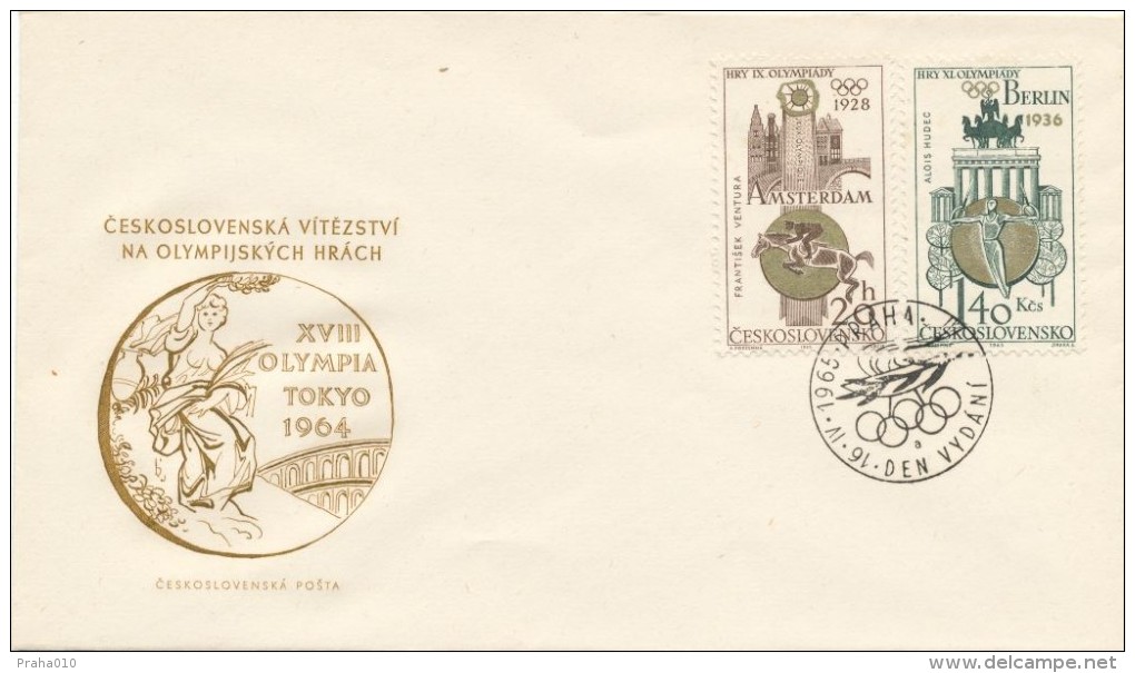 Czechoslovakia / First Day Cover (1965/06 A), Praha (a): Olympic Games - Berlin 1936 (Alois Hudec) - Estate 1936: Berlino