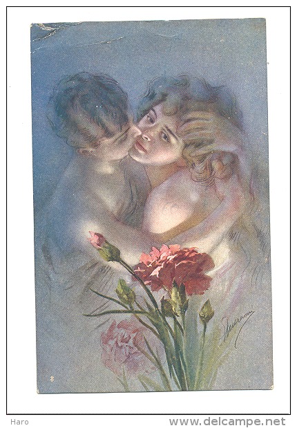 FANTAISIE - Illustrateur Guerinoni  - Couple - Art Nouveau (b148) 6 - Guerinoni
