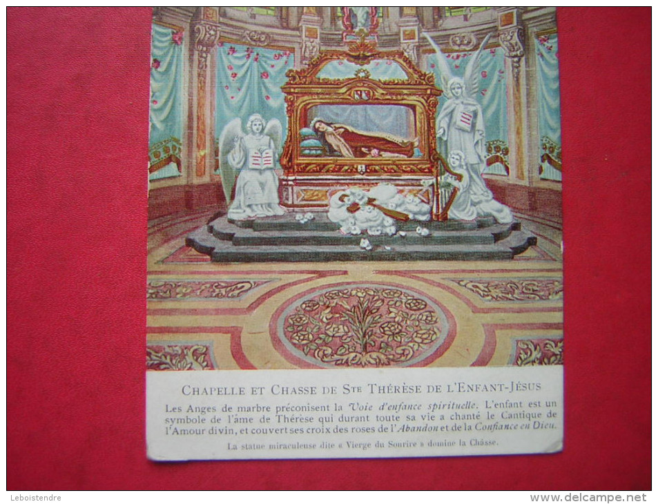 CPA   CHAPELLE ET CHASSE DE STE THERESE DE L'ENFANT JESUS   VOYAGEE TIMBRE OTE à ABIMEE LA CARTE SUR L'ARRIERE - Monuments