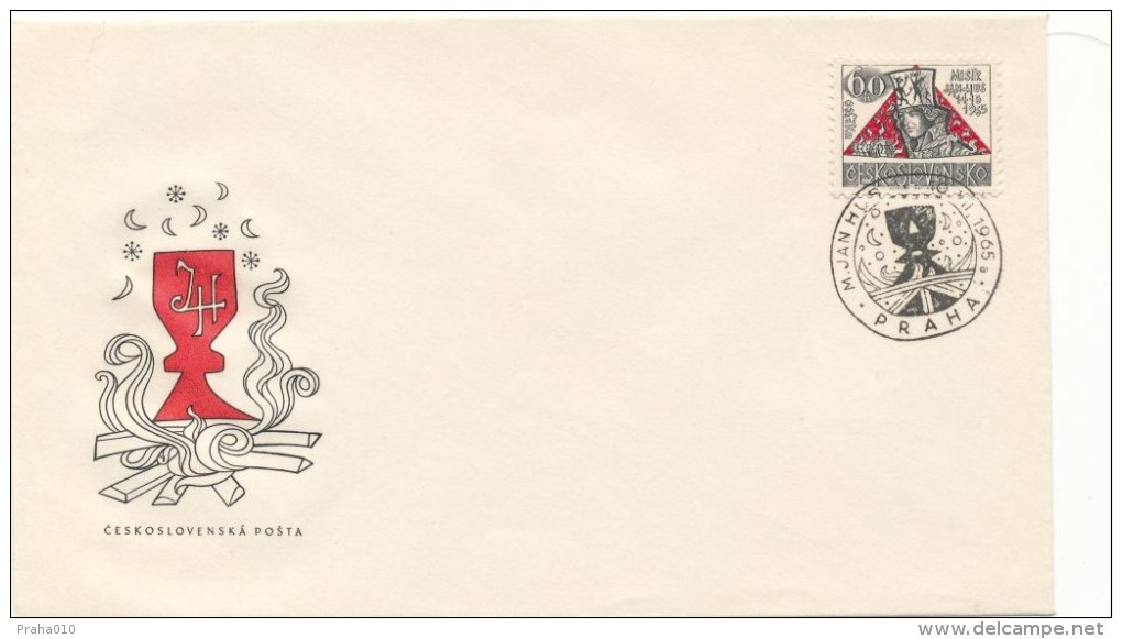 Czechoslovakia / First Day Cover (1965/18), Praha (a) - Theme: 550 Anniversary Of The Death Of Jan Hus  (+ 1415) - Théologiens