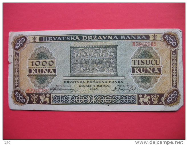 1000 KUNA NDH - Croatia