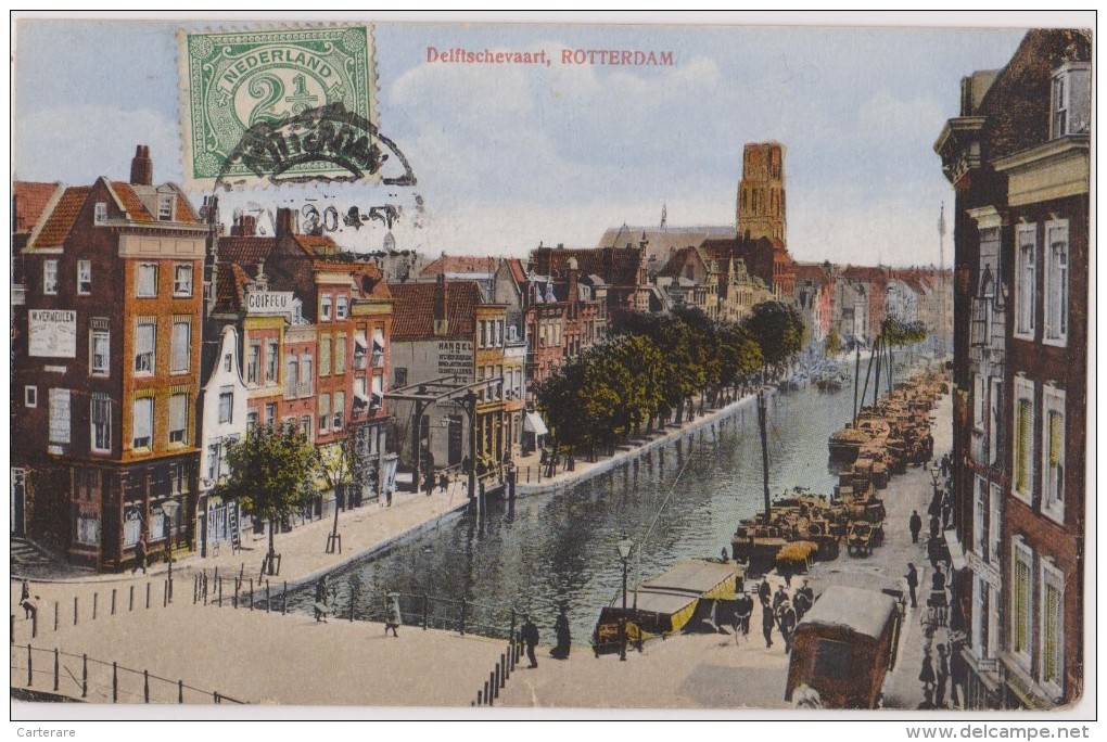 Carte Ancienne,ROTTERDAM,EN 1920,zuid Holland,pays Bas,commerce,port,péniche - Rotterdam