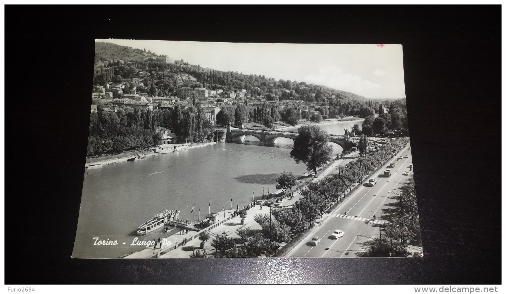 C-17029 CARTOLINA TORINO - LUNGO PO - PANORAMA PONTE IMBARCAZIONE BATTELLO - Fiume Po