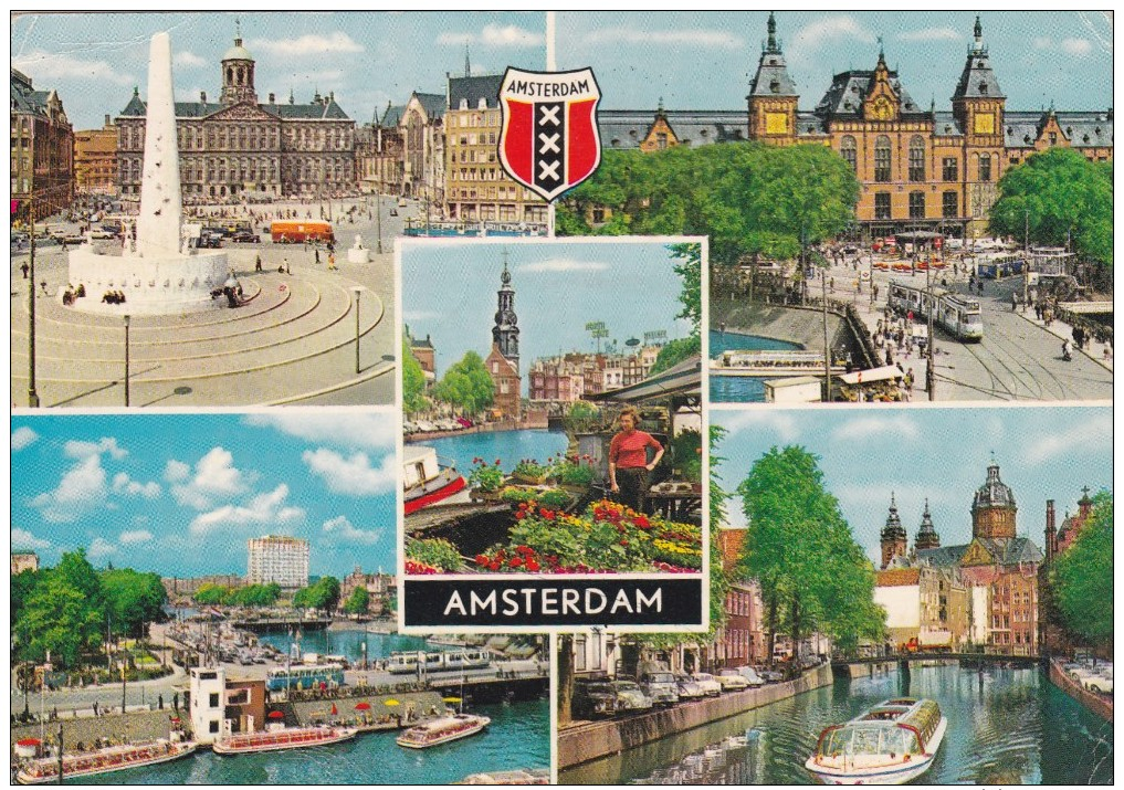 Multi View Of,Amsterdam, Holland, Netherlands. Posted With Stamp, W16. - Amsterdam