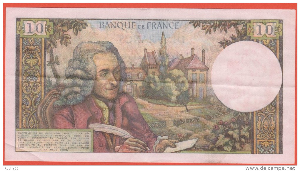 10 Francs VOLTAIRE Du 07 12 1967 -  Pas D´ épinglages SUP - 10 F 1963-1973 ''Voltaire''