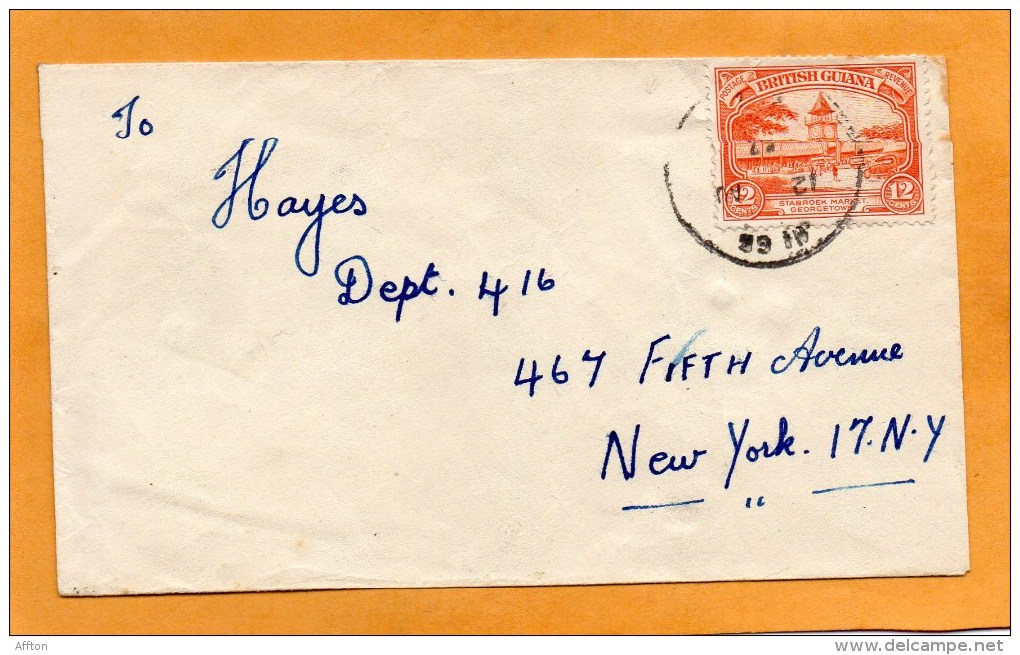 British Guiana 1953 Cover Mailed To USA - Guyana Britannica (...-1966)