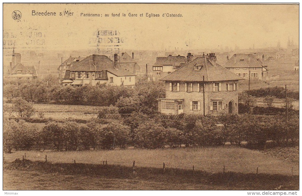 Breedene S/Mer - Panorama Au Fond La Gare Et L'Eglise D'Ostende - Bredene