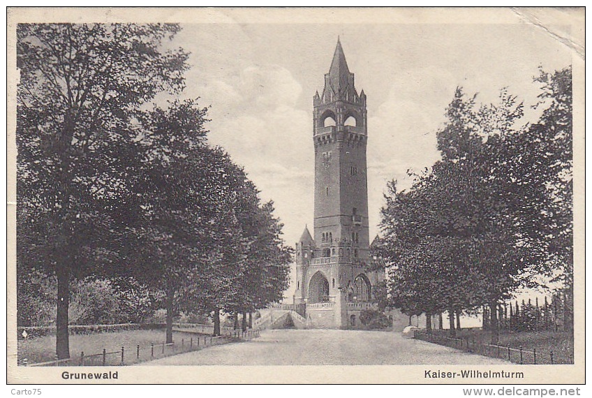 Allemagne - Berlin - Grunewald - Kaiser Wilhelmturm - Postmarked 1927 - Grunewald