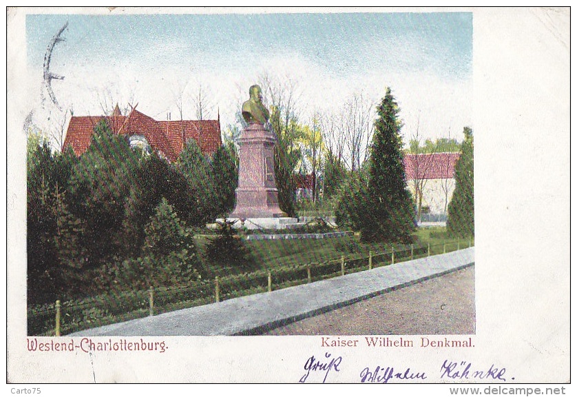 Allemagne - Berlin -  Westend-Charlottenburg - Kaiser Wilhelm Denkmal - Précurseur Postmarked 1905 - Charlottenburg