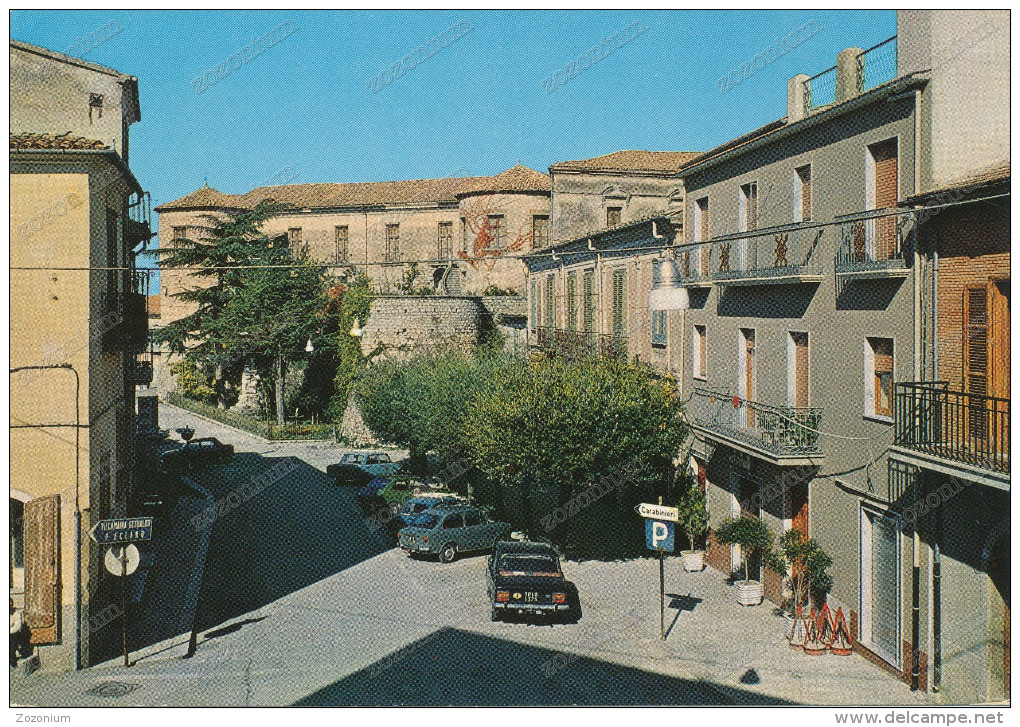 ITALY -  Torella Dei Lombardi (Av) - Old Car  FIAT 125, 850, 127 -  Piazza Europa, Vintage  Postcard - Modica