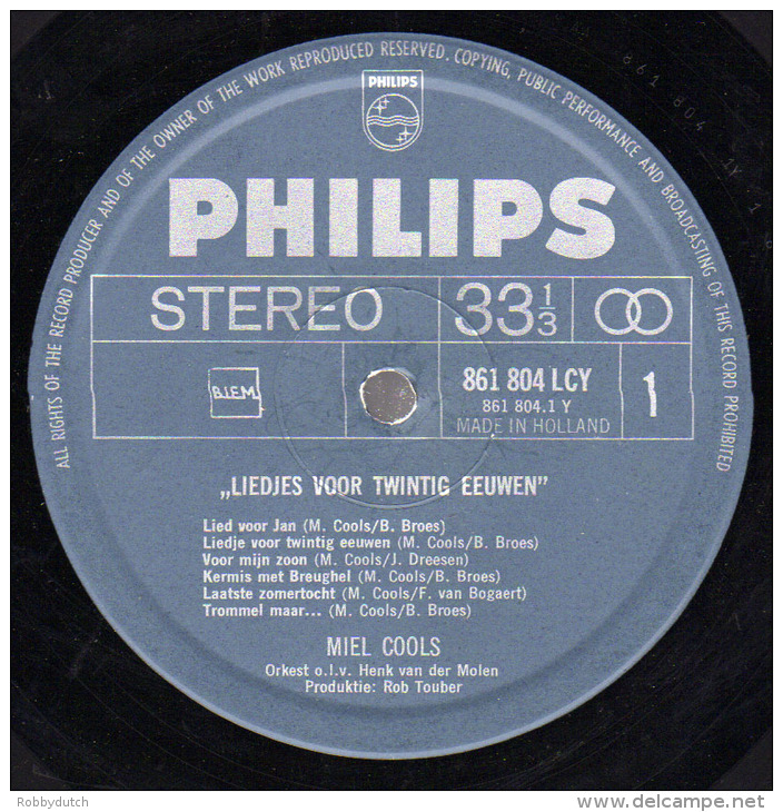 * LP *  MIEL COOLS - LIEDJES VOOR TWINTIG EEUWEN (Holland 1969) - Autres - Musique Néerlandaise