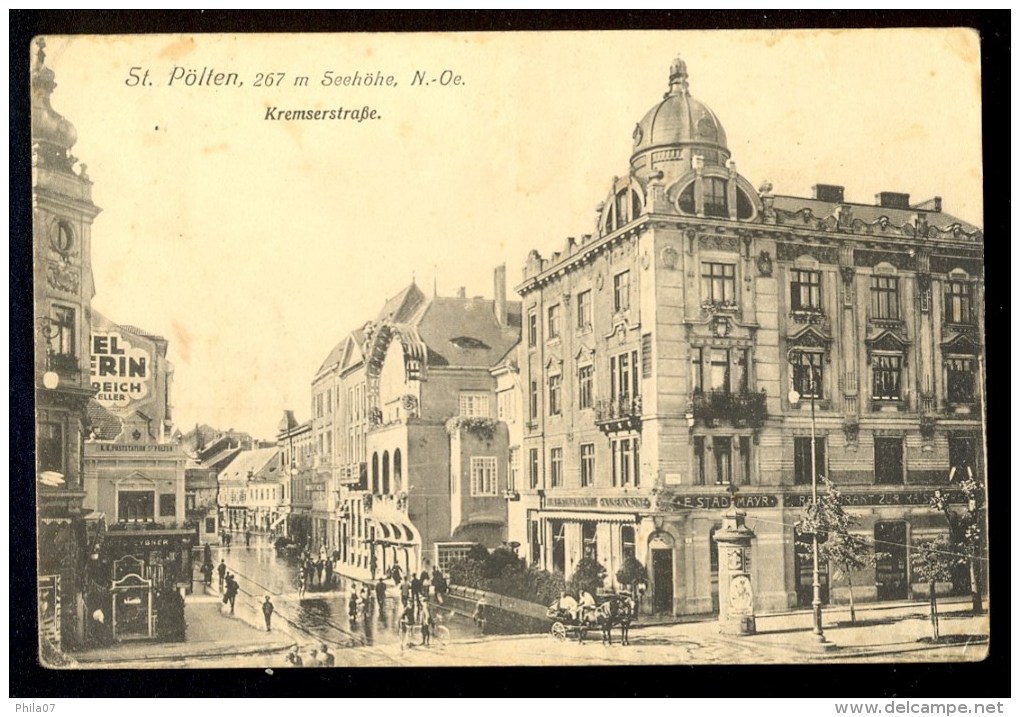 St. Polten, 267 M Seehohe, N.-Oe. Kremserstrasse -------- Postcard Travveled - St. Pölten