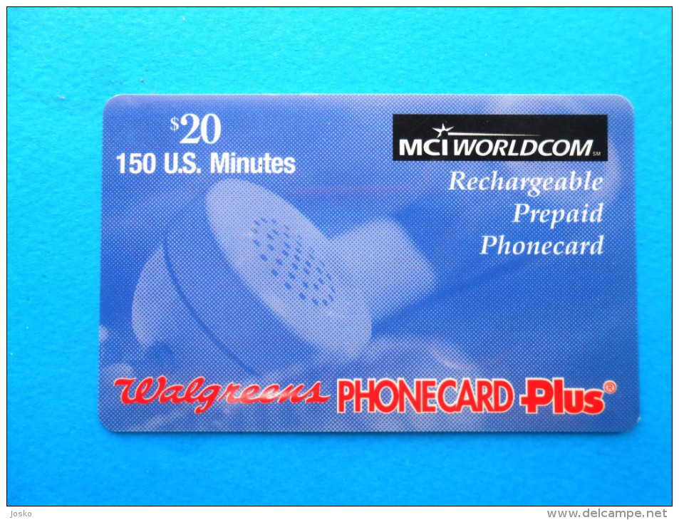 MCI Inc. WORLDCOM - Walgreens - $20 - 150 U.S. Minutes ( Usa Prepaid Card ) GSM Remote Prepayee Carte - Other & Unclassified