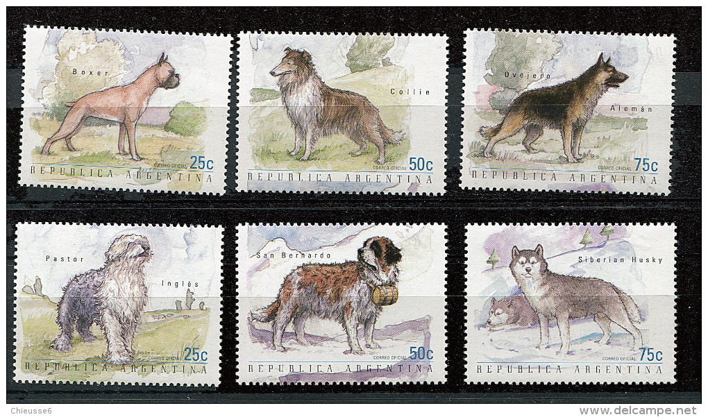 (cl 23 - P11) Argentine ** N° 2095 à 2100 (ref. Michel Au Dos)- Chiens - - Neufs