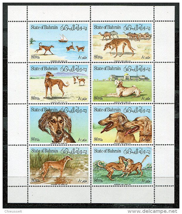 (cl 23 - P13) Bahrain ** N° 259 à 266 En Feuillet (ref. Michel Au Dos)- Chien : Le Sloughi - - Bahrain (1965-...)