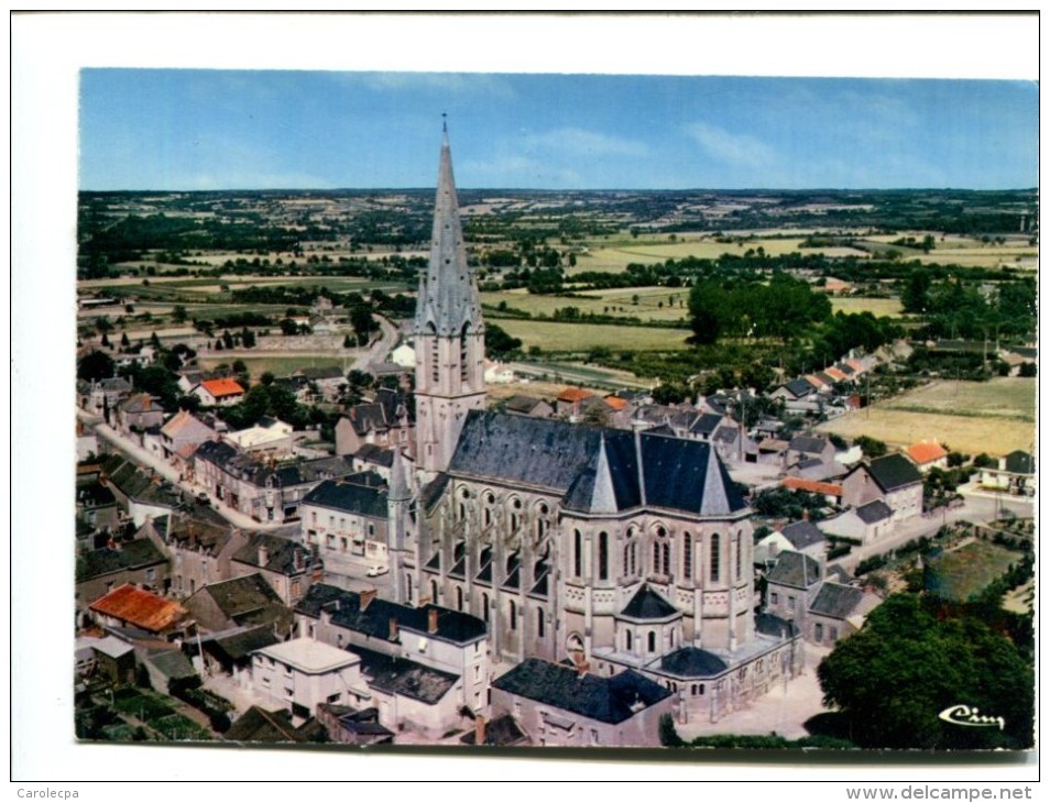 CP  - CARQUEFOU (44) VUE PANORAMIQUE AERIENNE DE L EGLISE - Carquefou