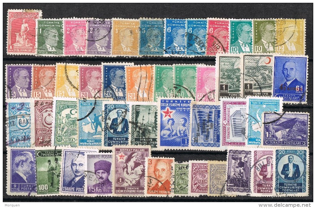 R 613. Coleccion De 146 Sellos De TURQUIA 1926 - 1970 º/* - Colecciones & Series