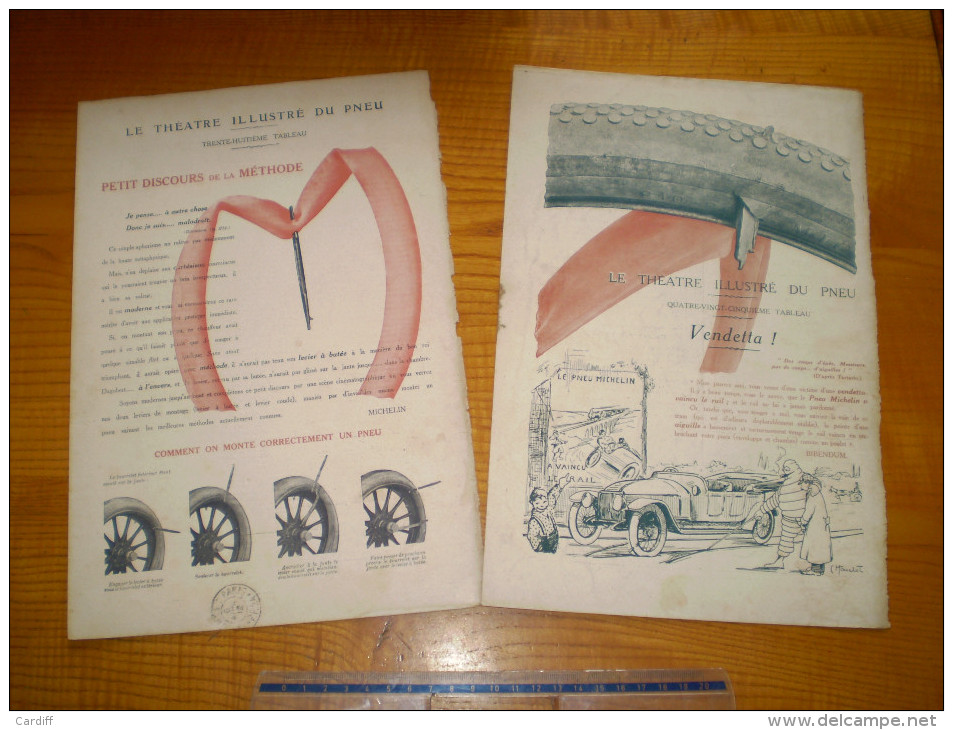 Publicité Michelin : Le Théatre Illustré Du Pneu :Vendetta & Petit Discours ... Cachet Imprimés Paris PP24 De 1912 - Autres & Non Classés