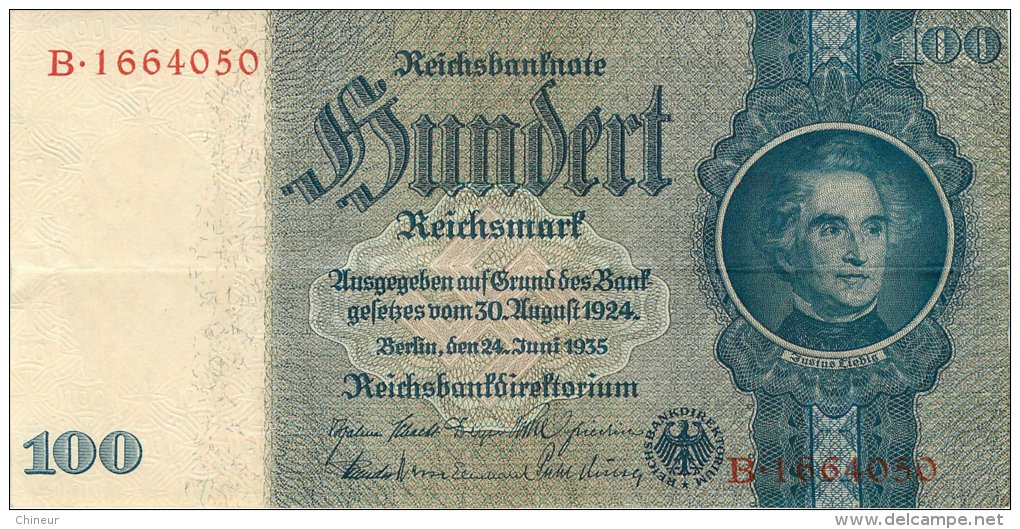 BILLET DE 100 REICHSMARK 24 JUIN 1935 SERIE B - 100 Reichsmark