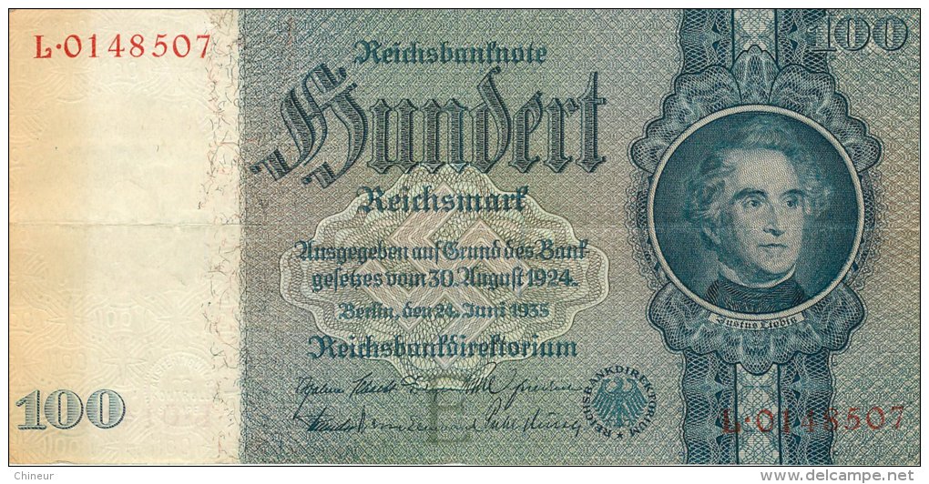 BILLET DE 100 REICHSMARK 24 JUIN 1935 SERIE L - 100 Reichsmark