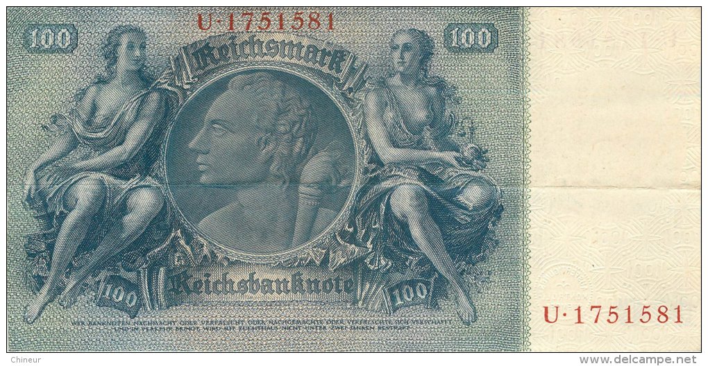 BILLET DE 100 REICHSMARK 24 JUIN 1935 SERIE U - 100 Reichsmark