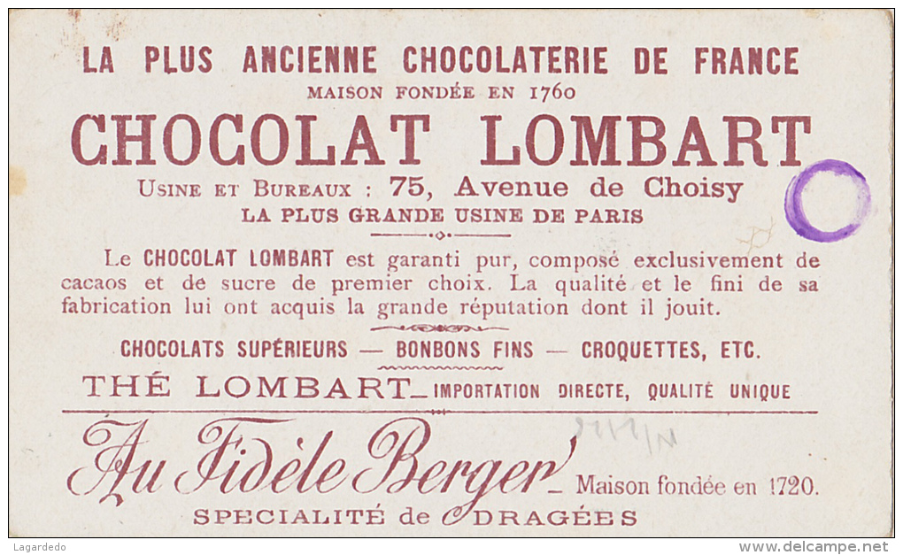CHOCOLAT LOMBART LE COUP DE FEU A LA CUISINE - Lombart