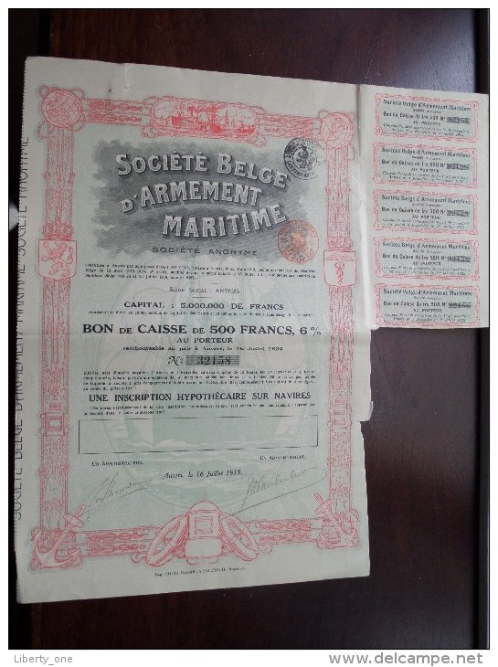 Soc. Belge D´Armement MARITIME S.a. Anvers 16 Juillet 1919 - N° 32157, 32158 & 32159 ( Voir Photo Pour Detail )! - Navigazione