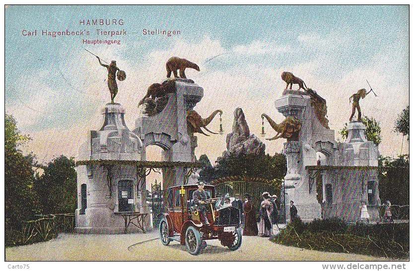 Allemagne -  Hamburg -  Stellingen - Carl Hagenbeck's Tierppark - Elephant Ours Indian - Postmarked 1910 - Stellingen