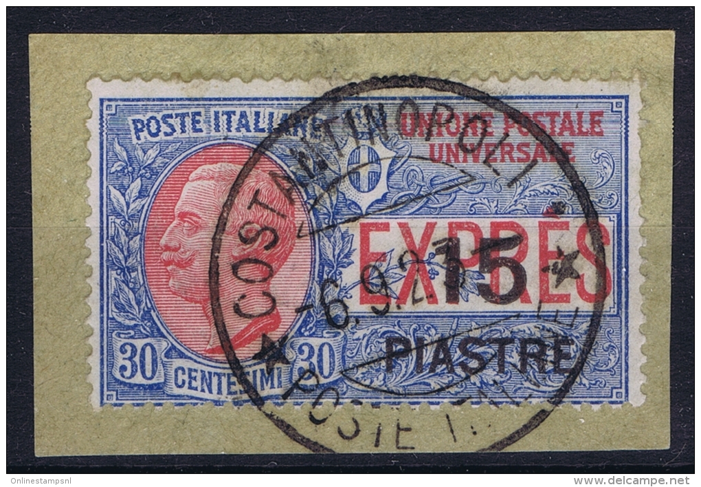 Italy: Levant Espressi 1922 Nr 2 Used On Fragment Very Nice Cancel Constantinopel. Cat Value Sa &euro; 1300 - Algemene Uitgaven