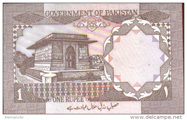 BILLETE PLANCHA PAKISTAN 1 Rupia 1983 - Pakistán