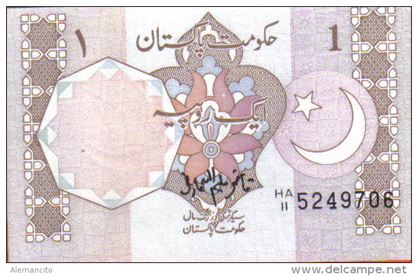 BILLETE PLANCHA PAKISTAN 1 Rupia 1983 - Pakistán