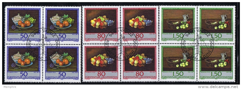 1990  Tableaux  Natures Mortes  Michel 990-2  Blocs De 4 Oblitérés - Used Stamps