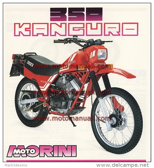 Moto Morini 350 Kanguro Enduro 2a Serie Depliant Originale Genuine Factory Brochure Prospekt - Motos