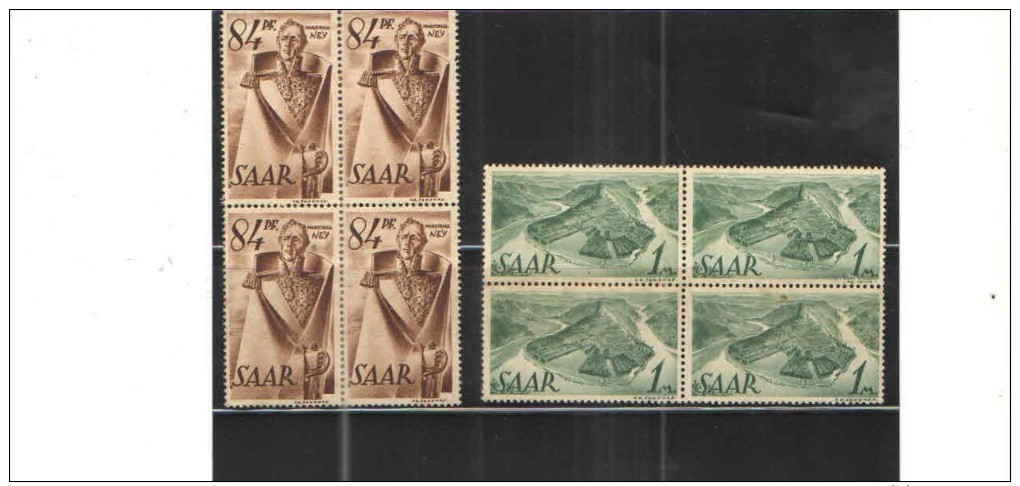 Saar French Asmin. Serue Miner+1947:Block X 4 See  Scans - Neufs