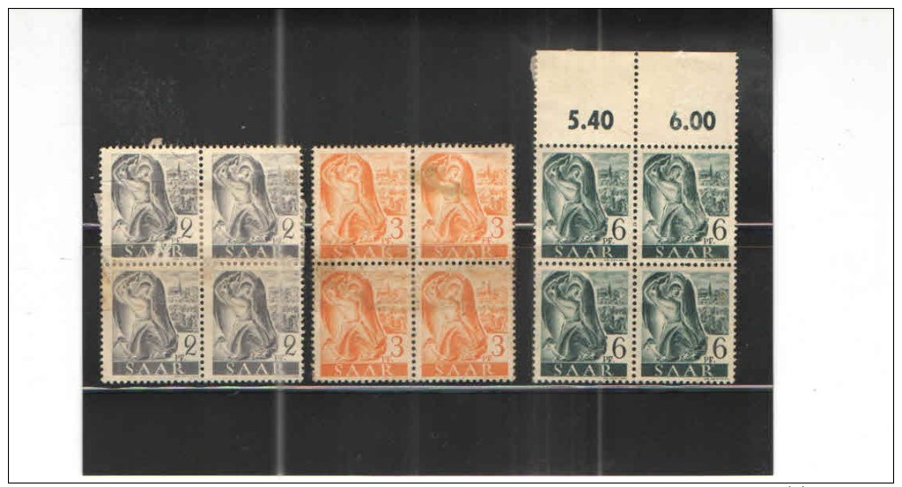 Saar French Asmin. Serue Miner+1947:Block X 4 See  Scans - Neufs