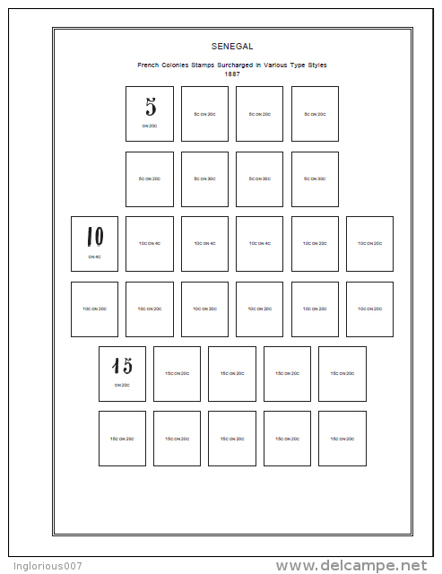 SENEGAL STAMP ALBUM PAGES 1887-2011 (260 Pages) - Engels