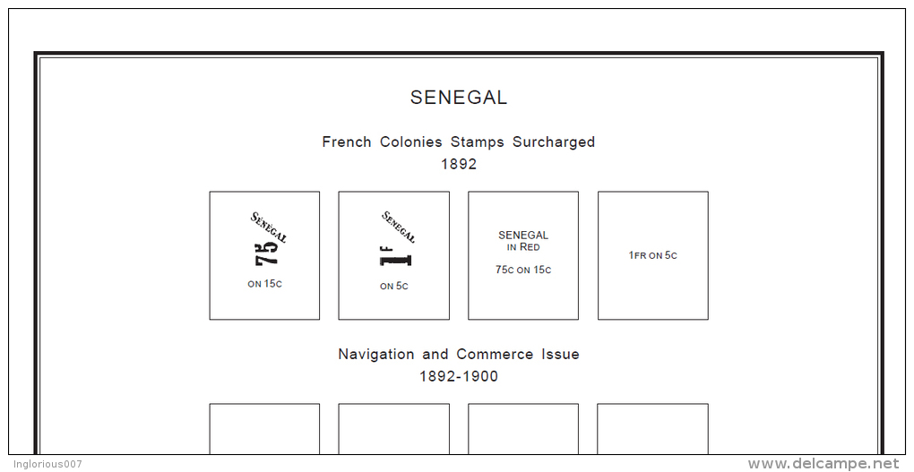 SENEGAL STAMP ALBUM PAGES 1887-2011 (260 Pages) - Anglais