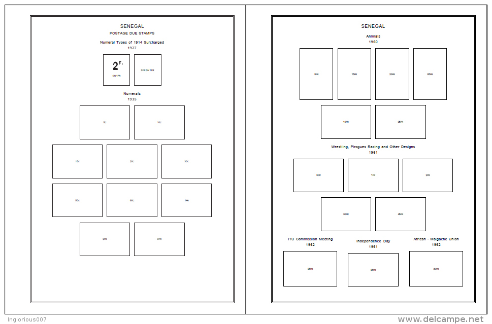 SENEGAL STAMP ALBUM PAGES 1887-2011 (260 Pages) - Engels