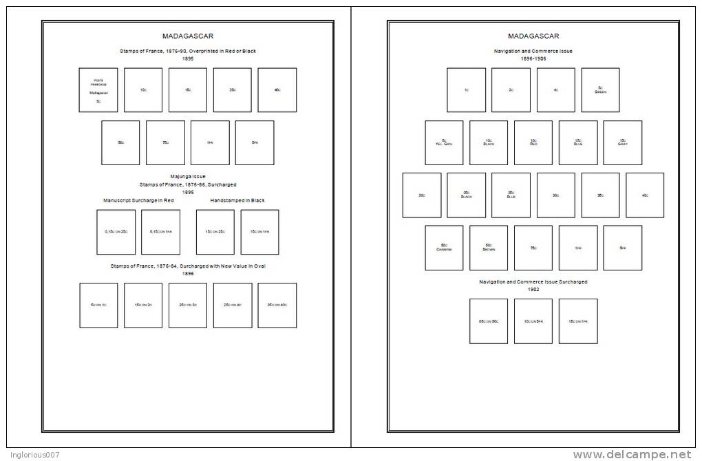 MADAGASCAR-MALAGASY STAMP ALBUM PAGES 1889-2011 (372 Pages) - English