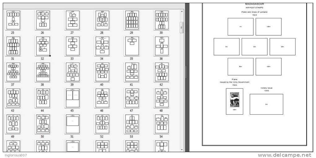 MADAGASCAR-MALAGASY STAMP ALBUM PAGES 1889-2011 (372 pages)