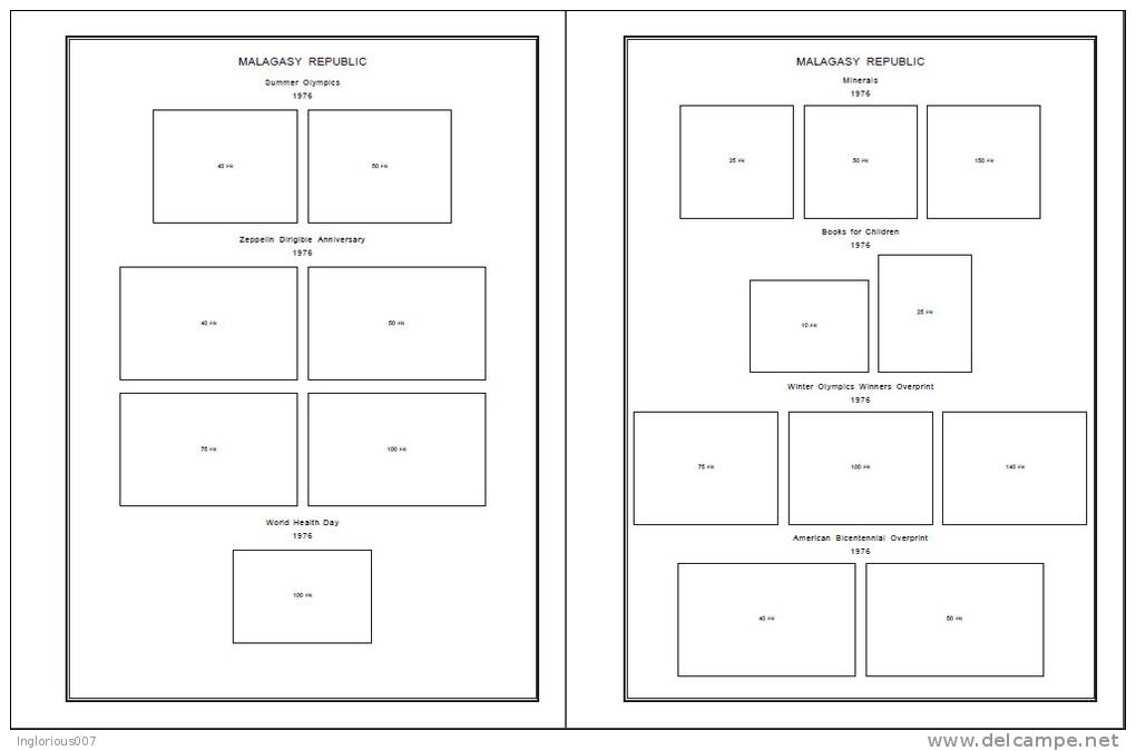 MADAGASCAR-MALAGASY STAMP ALBUM PAGES 1889-2011 (372 pages)