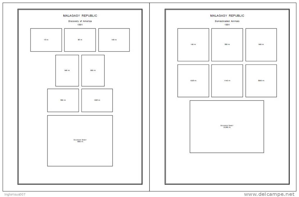 MADAGASCAR-MALAGASY STAMP ALBUM PAGES 1889-2011 (372 pages)