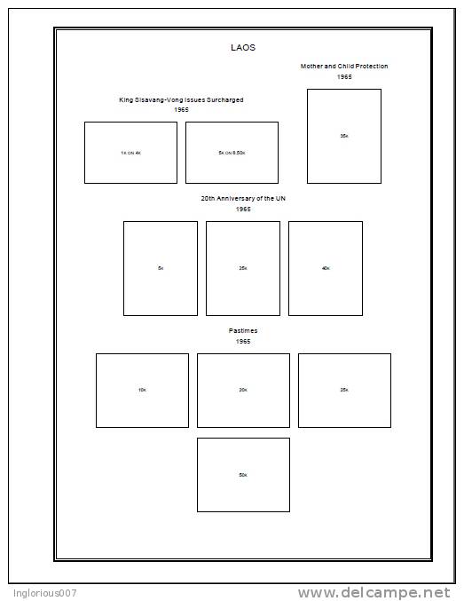 LAOS STAMP ALBUM PAGES 1951-2011 (346 Pages) - English